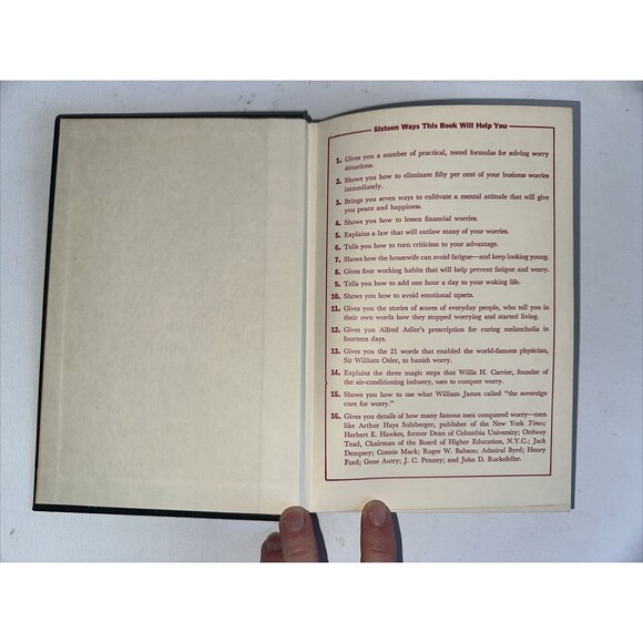 How to Stop Worrying and Start Living Dale Carnegie 48th Printing Hardcover - Picture 2 of 16